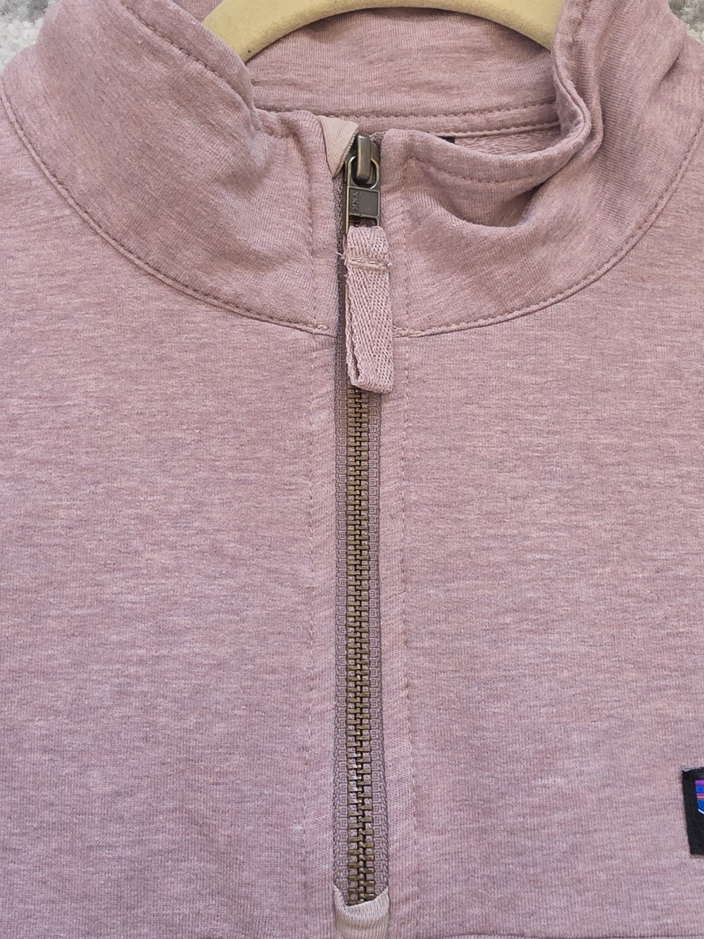 Patagonia Ahnya Pullover Quarter Zip Casual Sweatshirt Stingray Mauve - Picture 6 of 10